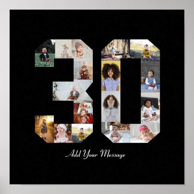 Number 30 Photo Collage Poster (Front)