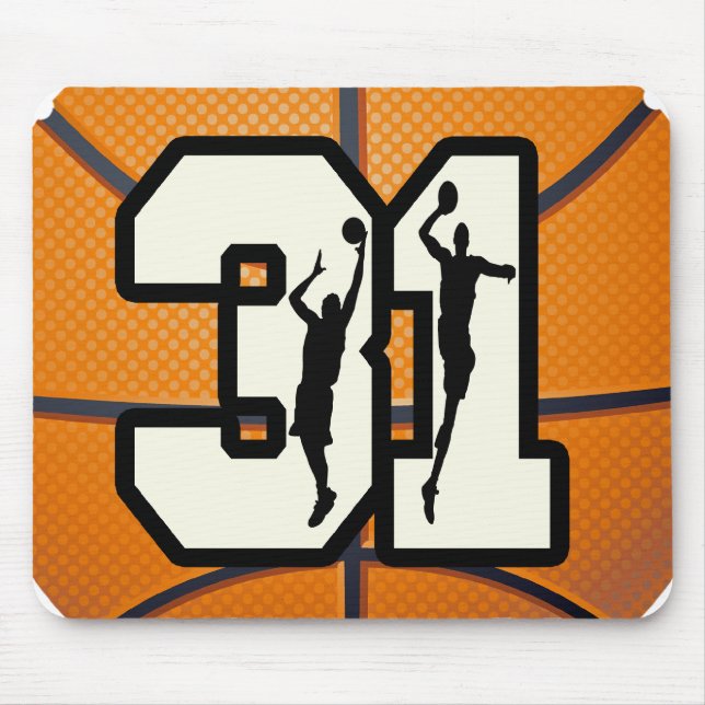 Number 31 Basketball Mouse Pad (Front)