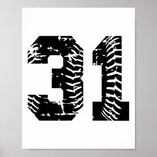 Number #31 Softll Sell Black Grunge Lucky Number Poster