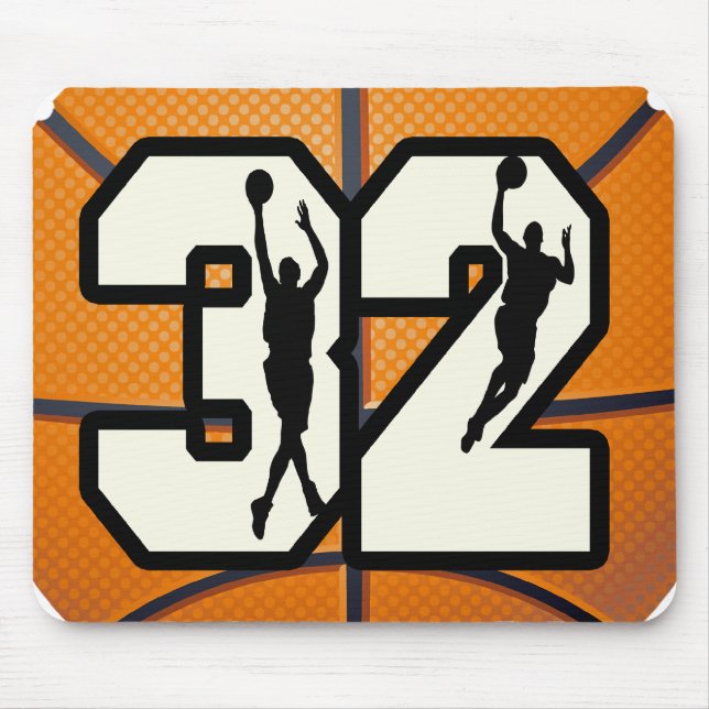 Number 32 Basketball Mouse Pad (Front)