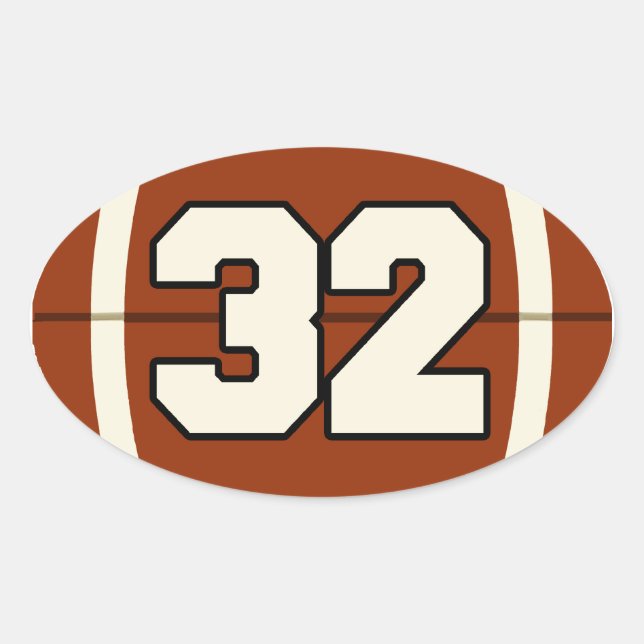 Number 32 Football Sticker (Front)