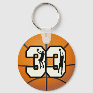 Number 33 Basketball Key Ring