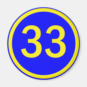 number 33 in a circle magnet