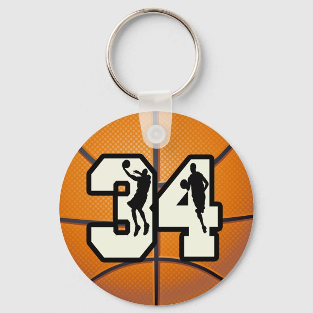 Number 34 Basketball Key Ring (Front)