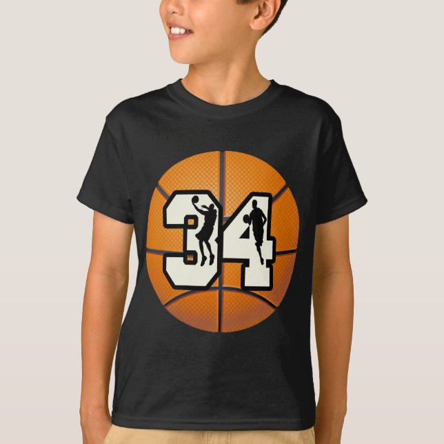 Number 34 Basketball T-Shirt (Front)