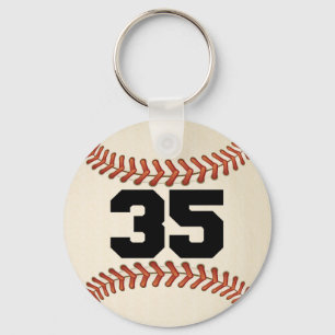 Number 35 Baseball Key Ring