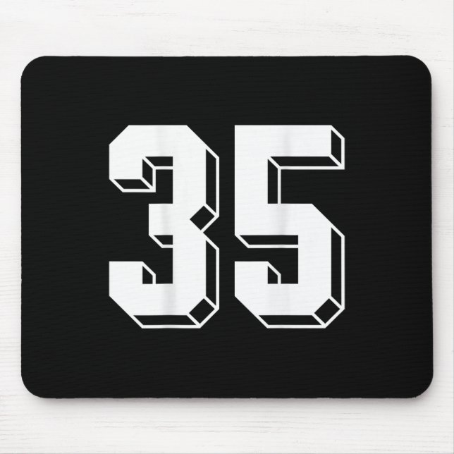 Number 35 Byckside - Retro 80s 90s Team Jersey Num Mouse Pad (Front)