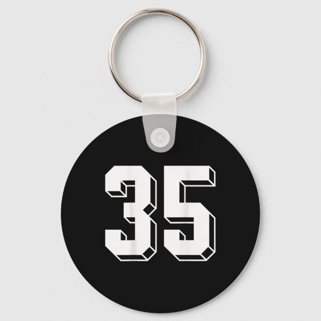 Number 35 Ckside - Retro 80s 90s Team Jersey Numbe Key Ring (Front)