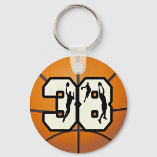 Number 38 Basketball Key Ring