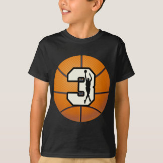 Number 3 Basketball and Player T-Shirt