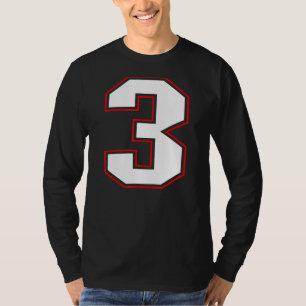Number 3 Birthday Sports Team Player Numbered T-Shirt