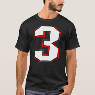 Number 3 Birthday Sports Team Player Numbered T-Shirt