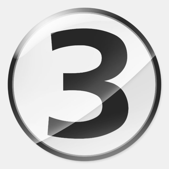 Number 3 Black sticker (Front)