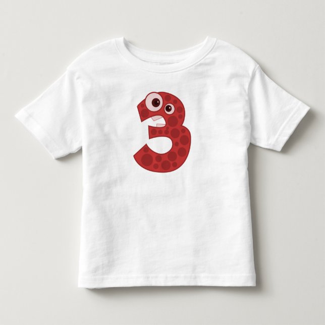 Number 3 Giraffe design Toddler Tee Shirt (Front)