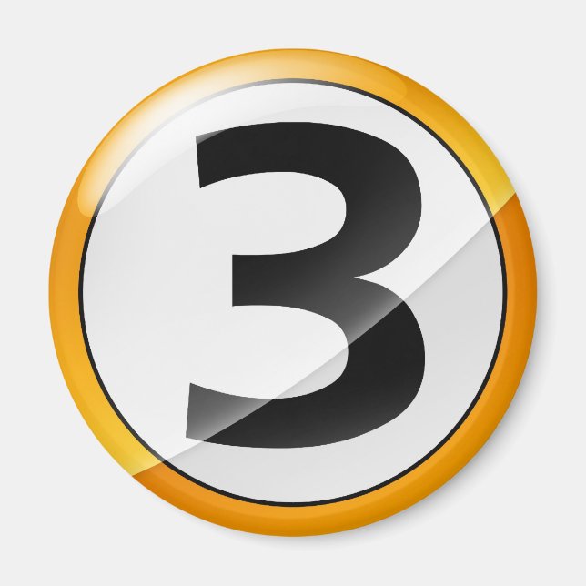 number 3 gold magnet (Front)
