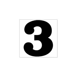 Number 3 rubber stamp