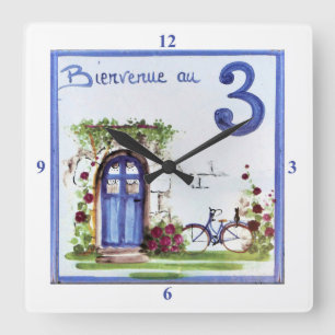 Number 3. square wall clock