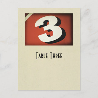 Number 3 table true ivory postcard