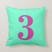 Number 3 throw pillow