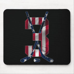 Number 3 Years Ice Hockey 3rd Birthday Mouse Pad