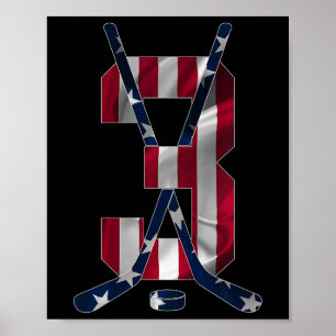 Number 3 Years Ice Hockey 3rd Birthday Poster