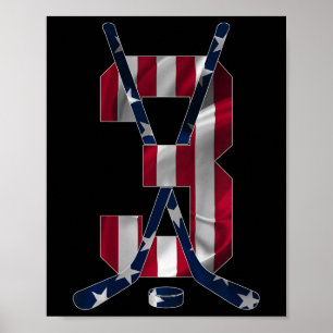Number 3 Years Ice Hockey 3rd Birthday  Poster