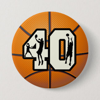 Number 40 Basketball 7.5 Cm Round Badge