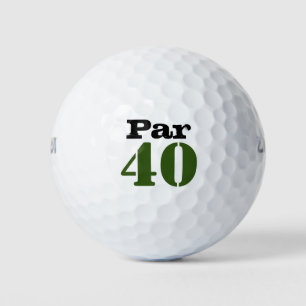 Number 40 par golf course for 40th birthday golfer balls