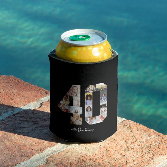 Number 40 Photo Collage Can Cooler (In Situ Pool)