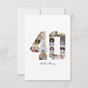 Number 40 Photo Collage Card