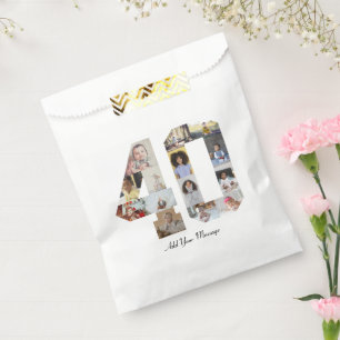 Number 40 Photo Collage Favour Bags
