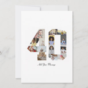 Number 40 Photo Collage Holiday Card