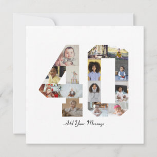 Number 40 Photo Collage Holiday Card