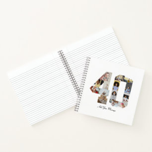 Number 40 Photo Collage Notebook