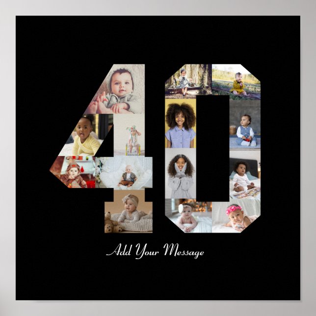 Number 40 Photo Collage Poster (Front)