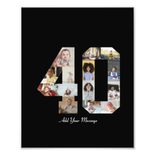 Number 40 Photo Collage Print
