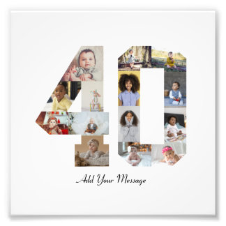 Number 40 Photo Collage Print