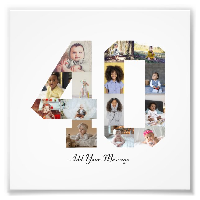 Number 40 Photo Collage Print (Front)