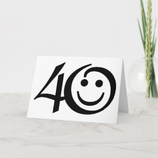 Number 40-With Happy Face Birthday Card