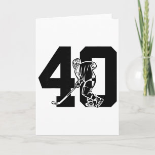 Number 40 Years Ice Hockey 40th Birthday Card