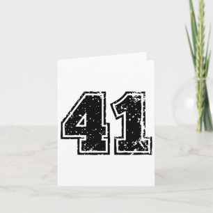 Number # 41 Forty One Footll Sell Sketll Team  Card