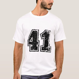 Number # 41 Forty One Footll Sell Sketll Team T-Shirt