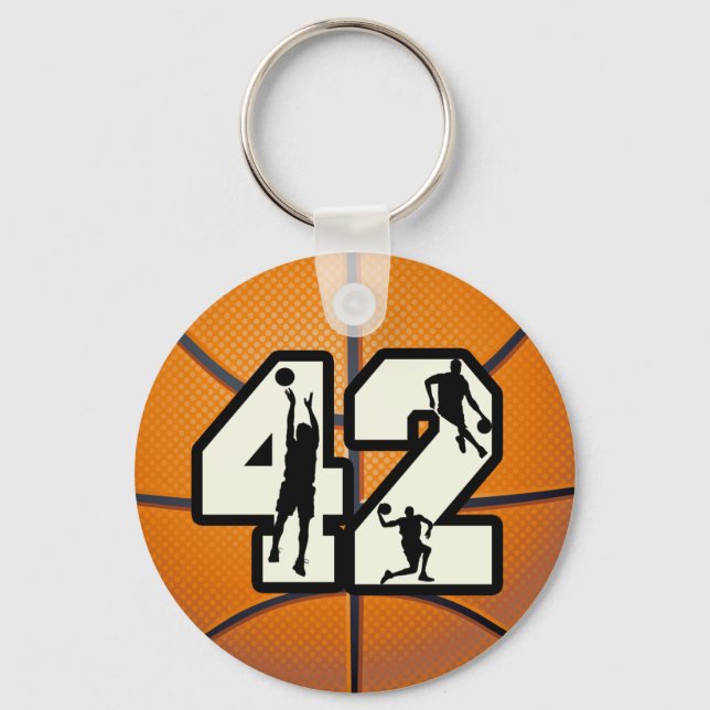 Number 42 Basketball Key Ring (Front)