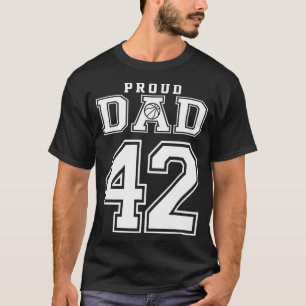 Number 42 Custom Proud Basketball Dad Personalised T-Shirt