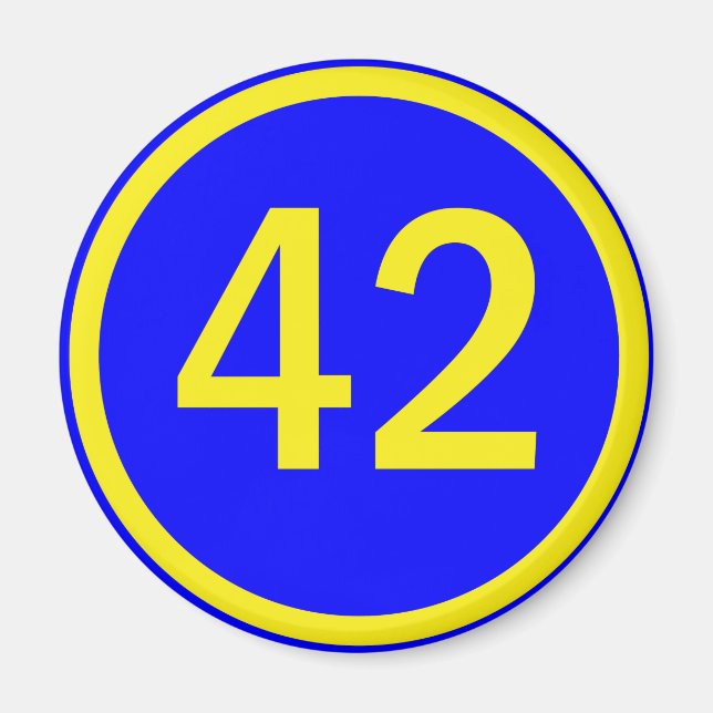 number, 42, in a circle magnet (Front)