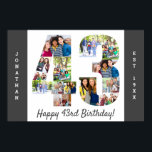 Number 43 Photo Collage for 43rd Birthday Poster<br><div class="desc">Large Poster for 43rd Birthday,  personalised with photo collage to form the number 43. The design can further be personalised with a name and year or other custom text. If you want to change the border colours or fonts,  click "customise further" to edit using the design tool.</div>