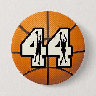 Number 44 Basketball 7.5 Cm Round Badge