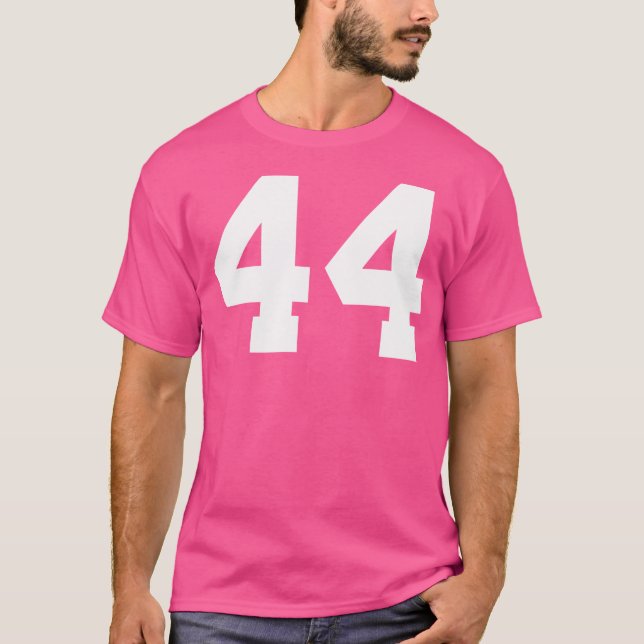 Number 44 (On Front Back) Sports Team Jersey Numbe T-Shirt (Front)
