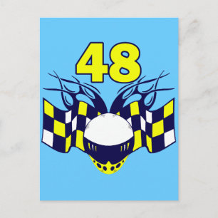 NUMBER 48 AUTO RACING DESIGN POSTCARD