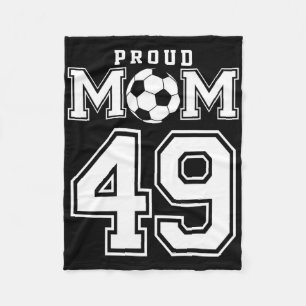 Number 49 Custom Proud Soccer Futbol Mom Personali Fleece Blanket